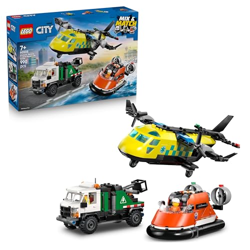 LEGO City 3 en 1 Remix: Avión, Camión Técnico y Aerodeslizador