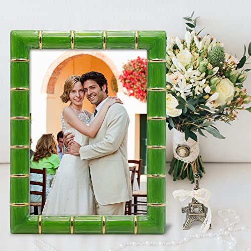 Lasody 5X7 Gold Metal Bamboo Design Picture Frame Green Photo Frame Tabletop Picture Frame #TOP6