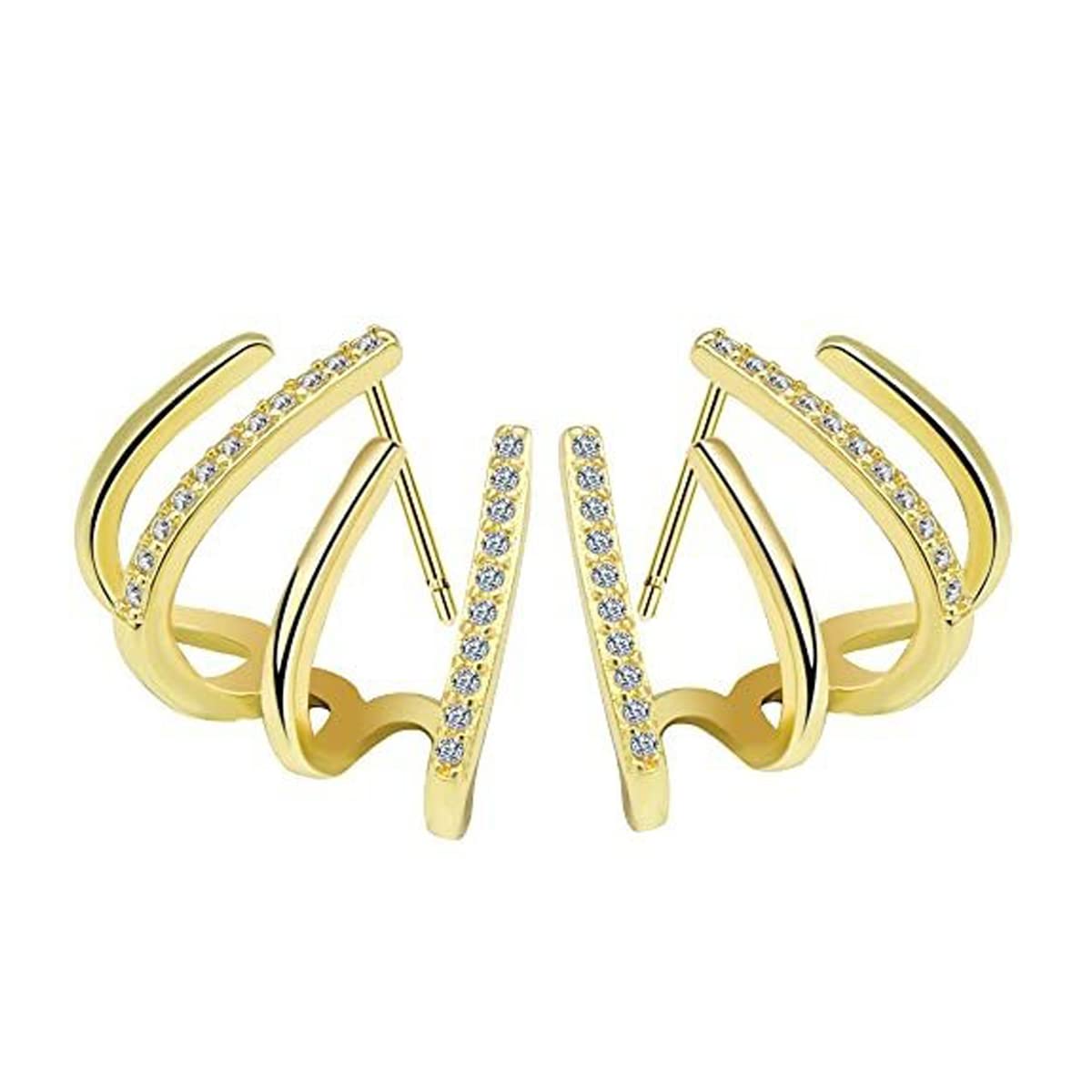 Jewels Galaxy Gold Plated Trendy Korean Earcuff with Claw Themed Stud Earrings (FMYN-ERG-35808) (B0C5RQ4ZQ6) Amazon Price History, Amazon Price Tracker