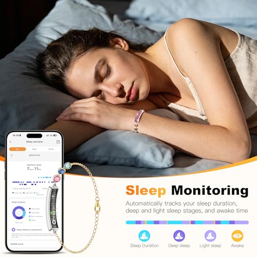 Image of Smart Bracelet for Women - Fitness Tracker with Heart Rate, Sleep & Step Tracking, 1ATM Water Resistant, Multi-Sport Modes, Fitness Tracking Wearable with Free App, 2 Bands (Pink)