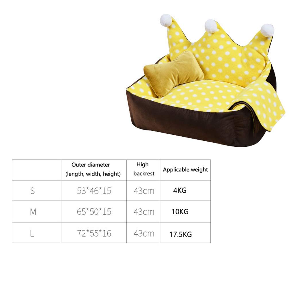ZAW Hundebett für Hunde und Welpen, warmer Baumwollstoff, weicher Liegestuhl, abnehmbar, waschbar, für den Innenbereich, Haustierbett (Farbe: B, Größe: 72 cm)
