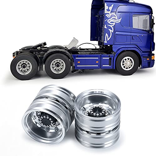 Jantes arrière en aluminium pour camion d'escalade Tamiya 1/14 pack