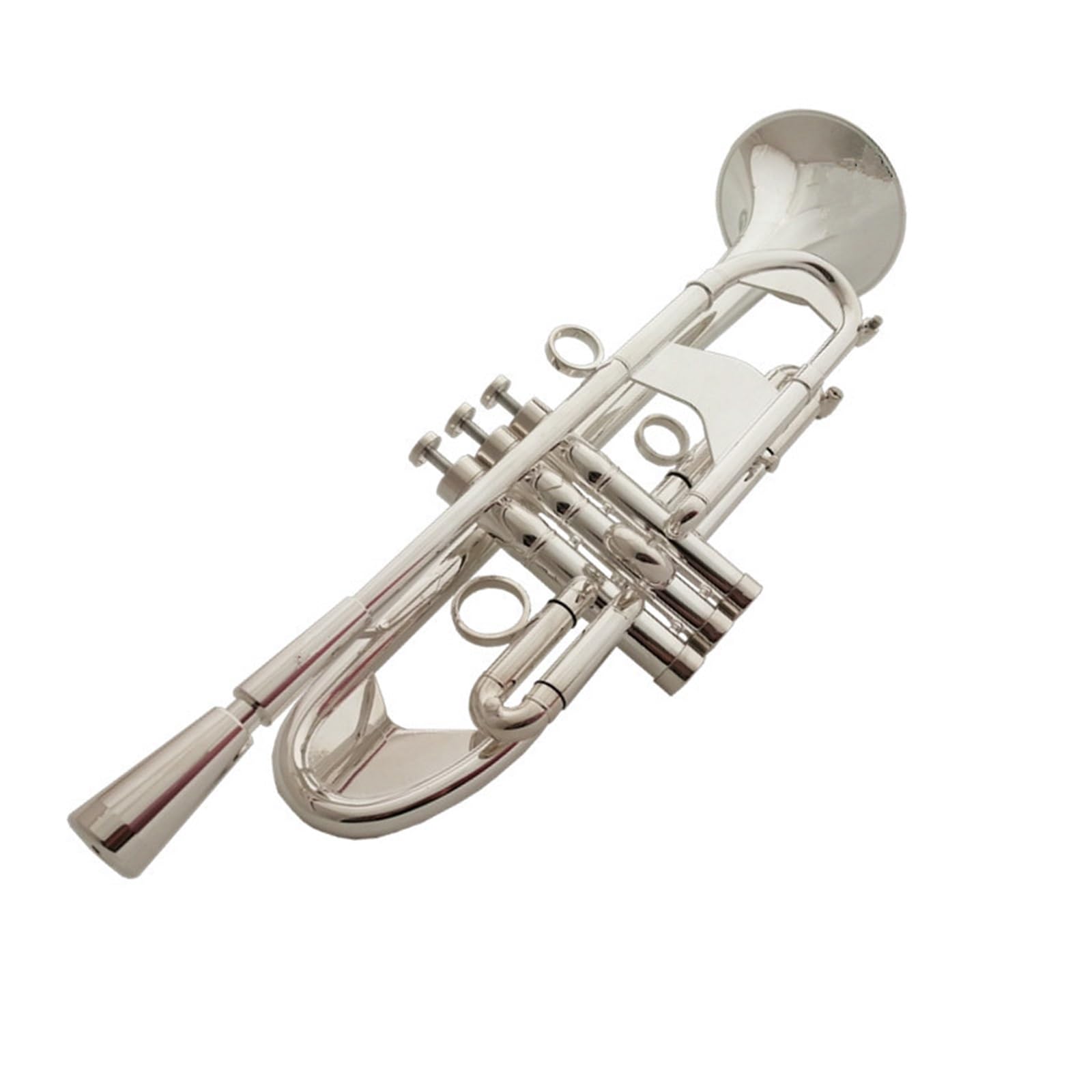 trompeta estándar Instrumento de trompeta en si bemol para principiantes para aprender trompeta ponderada plateada para tocar en banda de adultos