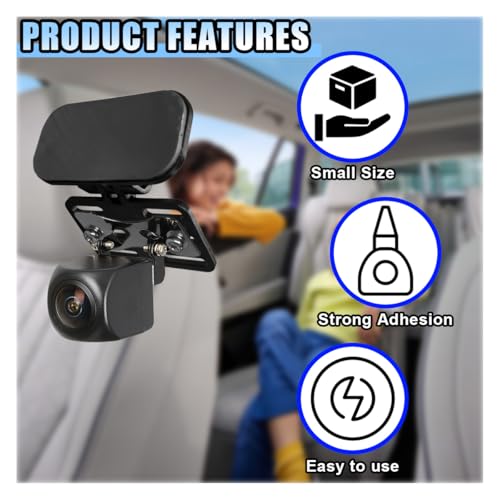 Image of Car Rear Camera Holder, Adjustable Vehicle Backup Camera Mount, Strong Adhesive Dash Cam Rear Camera Rear Windshield Bracket for Car, SUV, RV, Truck (2 Set)