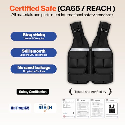 Image of Sportneer Adjustable Weighted Vest Weights: 2-18 lbs /2-42 lbs Washable Weight Vest for Walking 16 In 1 Fast Adjust Rucking Vest for Women and Men Home Gym Running Jogging Strength Training Vests