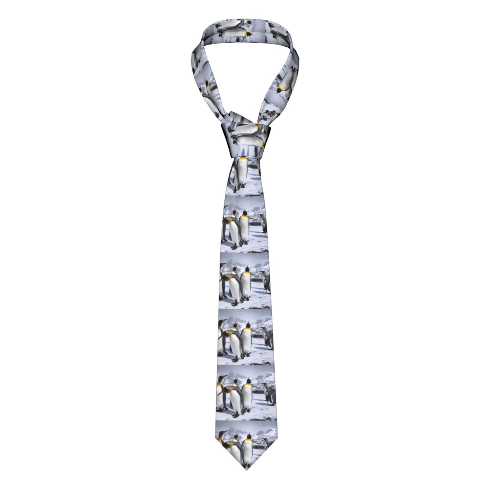 IFHSIGoe Arctic Animals Penguins - Corbata de seda para hombre, diseño de pingüinos, corbata clásica de moda tejida jacquard para el cuello, corbatas de boda, Como se muestra en la imagen, Taille