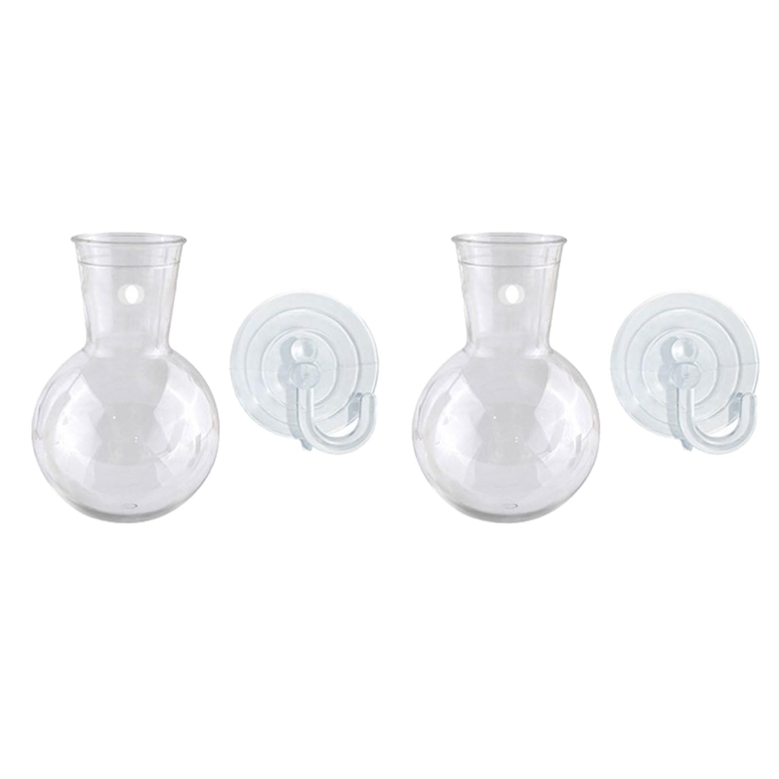 2 / 4Pcs Clear Acrylic Hanging Vases Hydroponic Plant Containers Holders with Suction Hooks for Home and Decoration Acrylic Vases Set