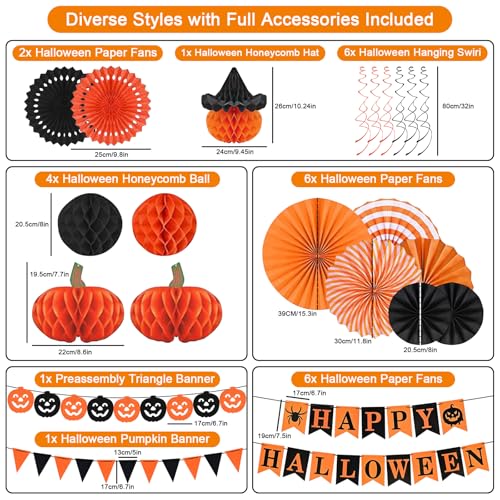 Bannière Happy Halloween durable avec suspensions alvéolées pliables et légères - 4