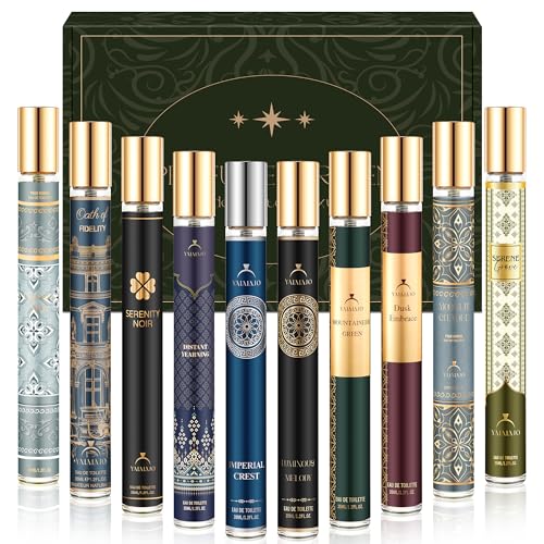 Perfume para hombre, pack de 10 unidades, Eau de Parfum, regalo para hombres, colección de larga duración, perfume de lujo para hombre, mini set de perfume tamaño de viaje para marido, padre