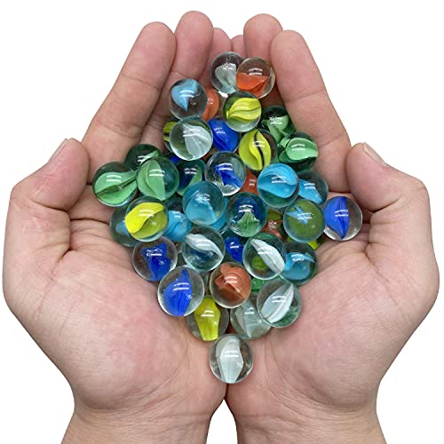 MANSHU 60 Pieces Glass Marbles for Marble Games, 0.63 inch, 6 Colors. by MANSHU - Used condition - US$7.11