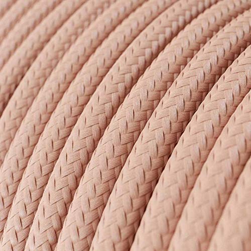 Creative-Cables L'originale cavo elettrico rivestito in tessuto 3 x 0,75 mm² (20 m, Rosa Baby RM16) – Rotondo, effetto seta – Sicurezza certificata, made in Italy
