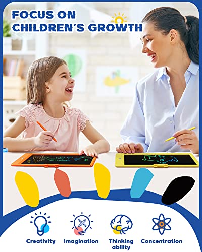 Image of Bravokids LCD Writing Tablet for 3-8 Year Olds - 10 Inch Doodle Board Electronic Drawing Pad, Educational Gift for Kids (Orange)
