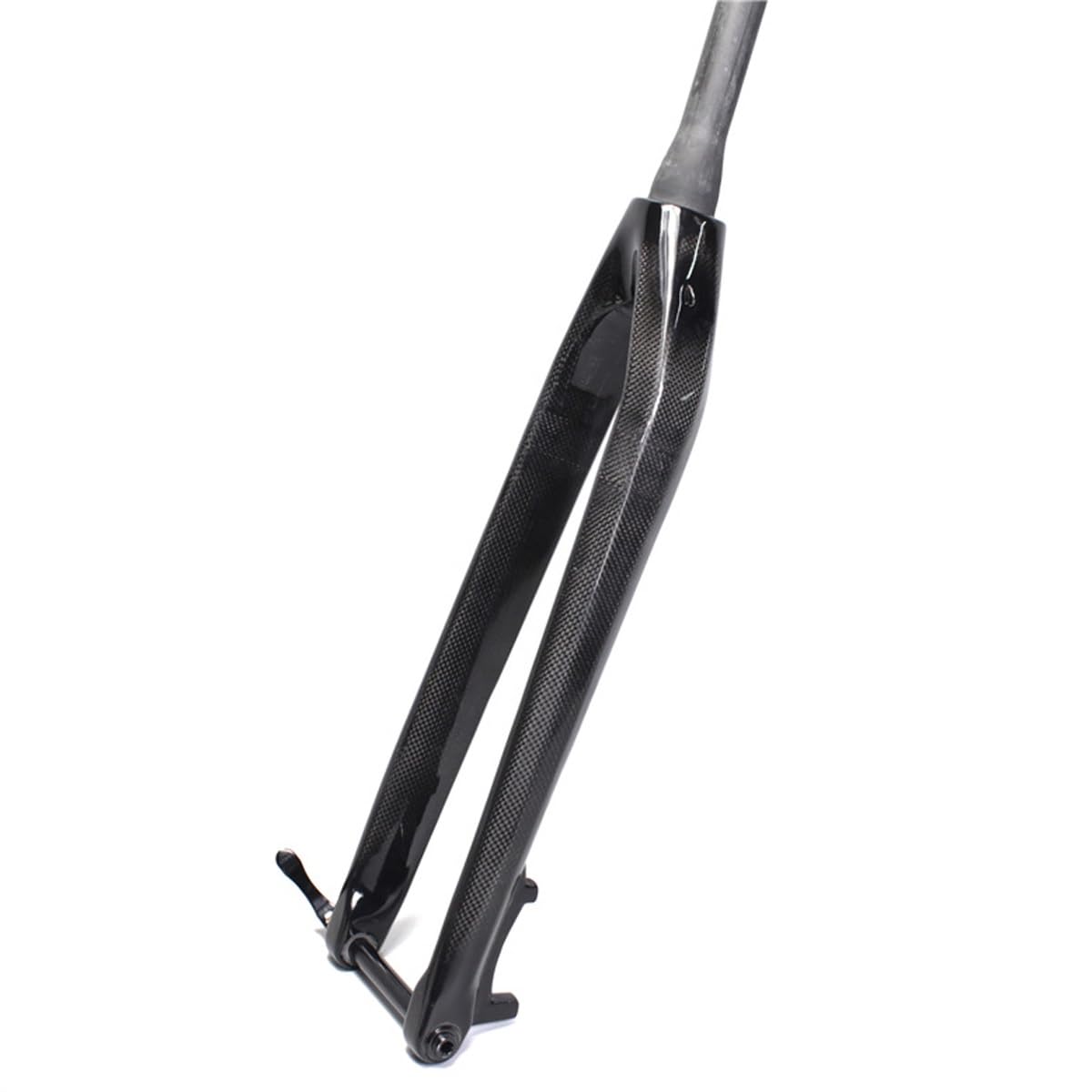 WIQUYBML Mountain Bikes Rigid Fork 26/27.5/29er Carbon Fiber Front 1-1/2" Tapered Disc Brake Thru Axle 100 * 15mm(Glossy black,26in)