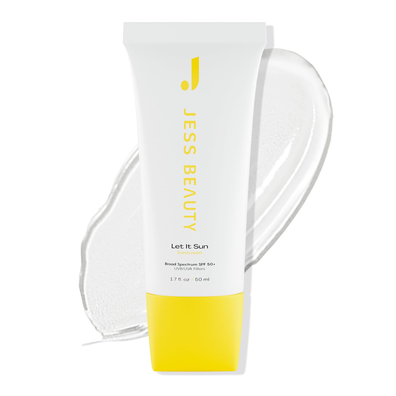 JESS BEAUTY | Let It Sun SPF 50 Gel Sunscreen | Lightweight Invisible Face Sunscreen with Green Tea, Aloe Vera & Squalane | Broad Spectrum UV