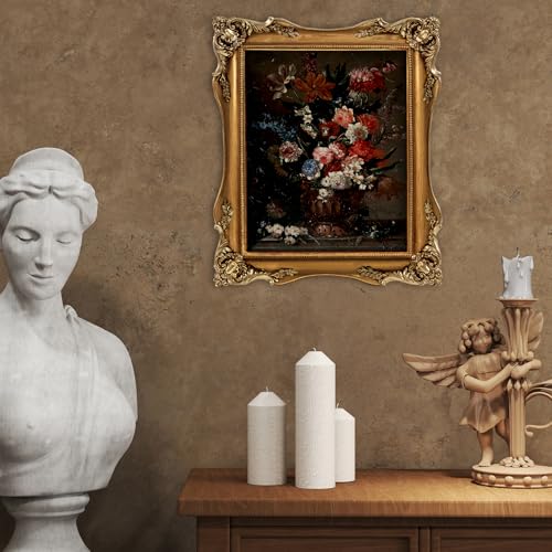 Image of 8x10 Vintage Frames Gothic Victorian Picture Frames Gold | Matted to 5x7 or 8x10 Photos, Real Glass, Tabletop or Wall Display