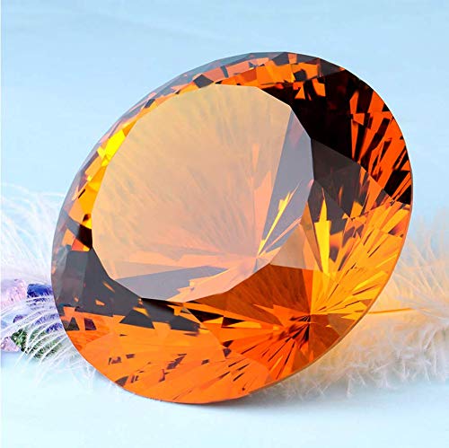 Amber Crystal Glass Diamond Shaped Decoration 60Mm Jewel Paperweight,Gift Decoration Idea For Christmas, Thanksgiving (Please Identify Our Brand Yarr Store) #TOP5