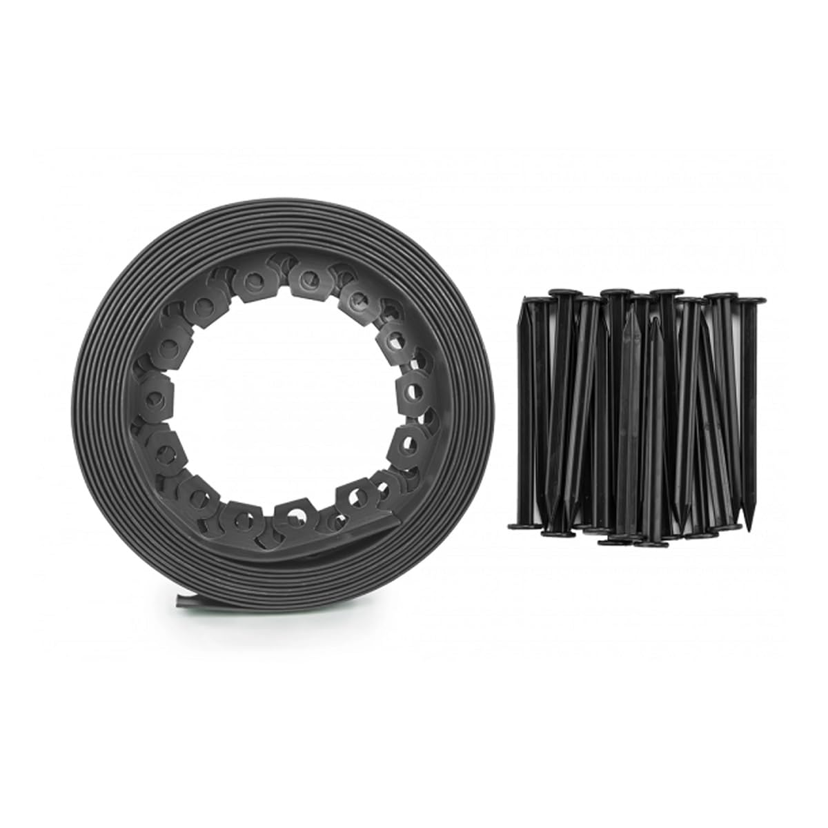 Lawn Border Set, Easy Border 40mm height Weather Resistant Lawn Edging Flexible Durable Easy to Install Roll Lawn Border Set + Pegs