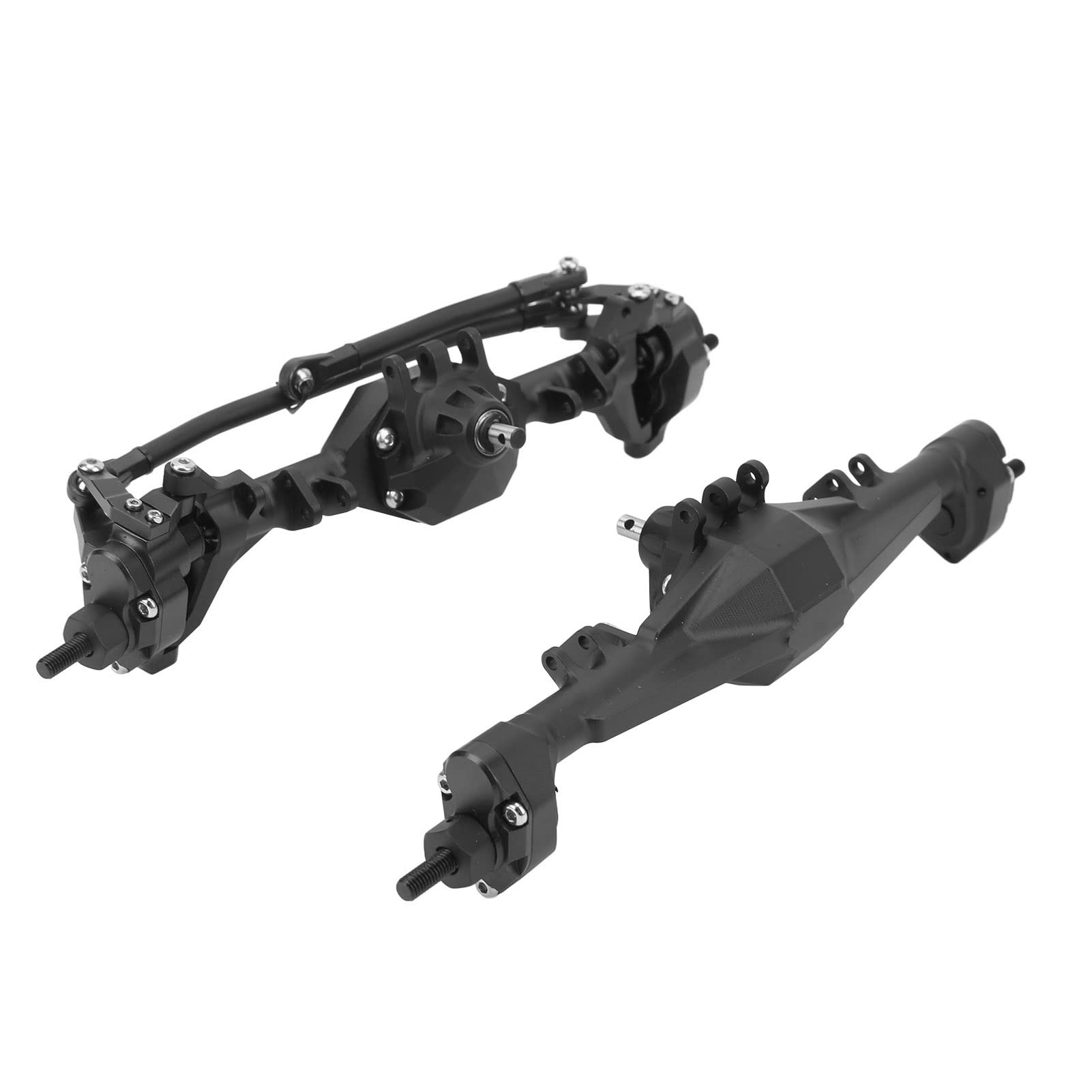 RC-przednia oś tylna, stop aluminium CNC, zestaw przedniej osi tylnej RC do Axial Scx10II Rgt 86100 Gen8 (czarny)