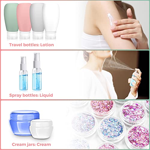 14 Pack Travel Bottles Set For Toiletries ,3Oz Leak Proof Travel Size Toiletries,Squeeze Travel Size Bottles For Shampoo Body Wash Lotion,Travel Accessories Kits For Hotel Gym Travelling Bathroom #TOP4