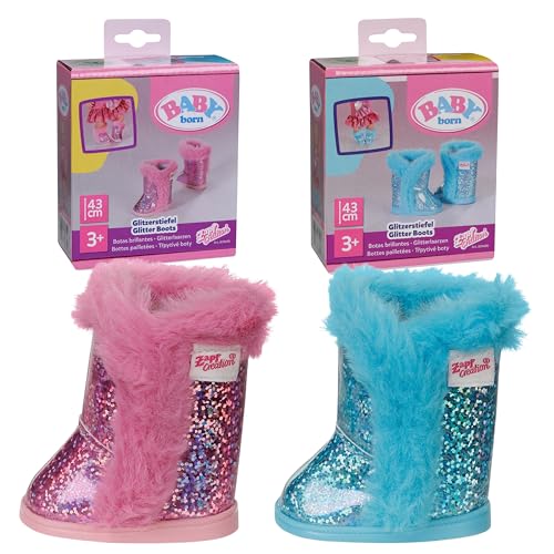 BABY born Glitzer Stiefel - 1 Paar Puppenschuhe in zwei...