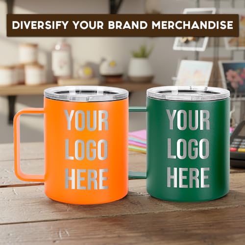 Image of Custom Logo 12 oz Coffee Mug, Engraved Corporate Gift Cup