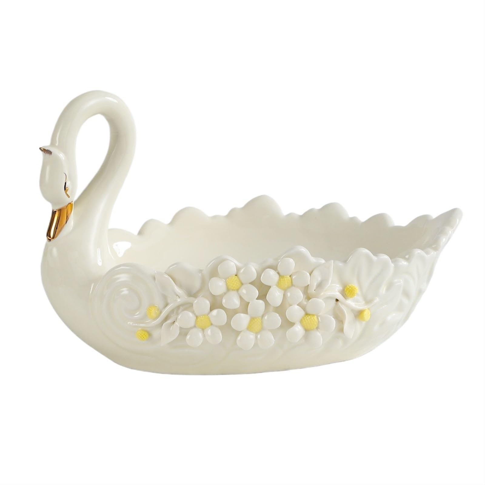 Koszyk na owoce Ceramiczna miska na owoce, miska na owoce na blat kuchenny, miska na owoce łabędź na blat kuchenny, dekoracja wnętrz Miska owoców(Beige-A)
