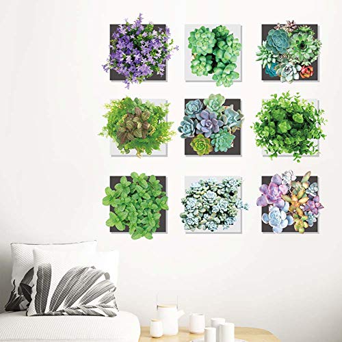 Iwallsticker 27 28Inch Succulent Plant Wall Sticker Green Quotes Potted Cactus Wall Decal Vinyl Stickers For Living Room Kitchen Nursery Bedroom Wallpaper #TOP1
