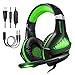 Produktbild Kriogor Gaming Headset, Headset für PS4 mit LED-Licht, Bass-Stereo, Geräuschunterdrückung, Mikrofon, kompatibel mit Computer Laptop PS4, Xbox One/Xbox One S grün grün