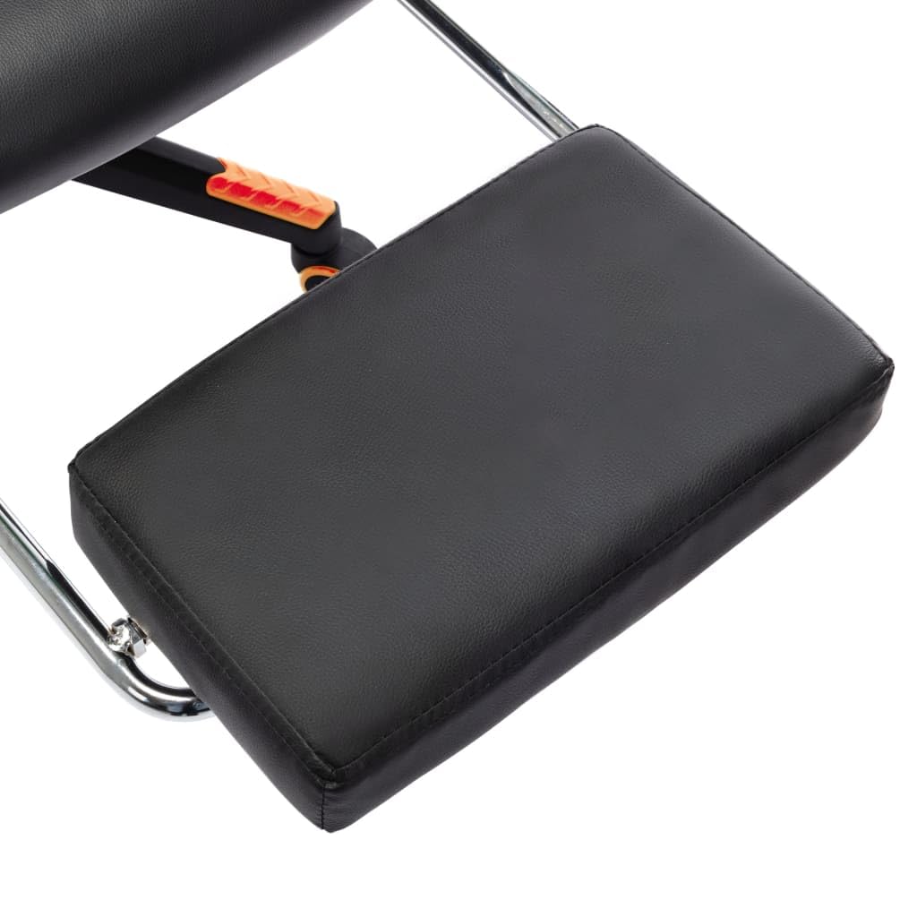 Ergonomischer Gaming-Stuhl mit Fußstütze Schwarz Orange Kunstleder verstellbar für Büro Homeoffice Esport Jugend PC Setup