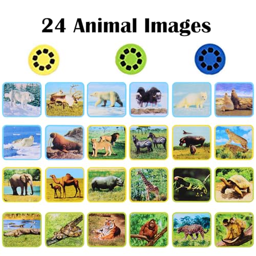 Georgie Porgy Children Projector Toys Educational Science Set Wall Ceiling Tent Torch Flashlight for Kids Gifts for Boys Girls (Wild Animal) - Thumbnail 4
