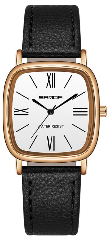 Montre femme bracelet cuir ou maille MASTOP l'art du cadran carré