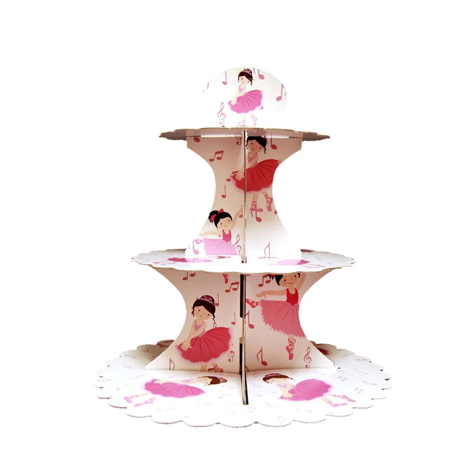 Cardboard Cupcake Stand 3 Tier Dessert Tower Stand Round Cupcake Holder Afternoon Tea Cake Stand birthday, Party, Baby Showers Party Supplies Tableware (Dancing girl)