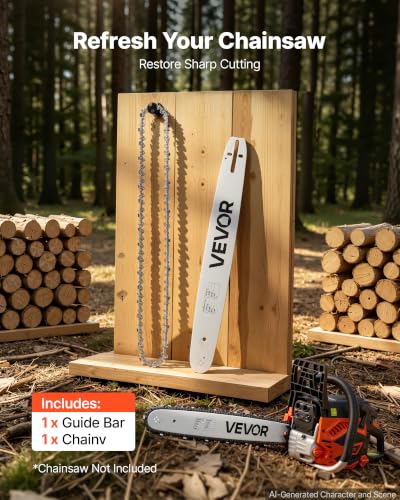 Image of VEVOR Bar & Chainsaw Chain Combo 18 inch .325 inch Pitch .058 inch Gauge 72 Drive Links