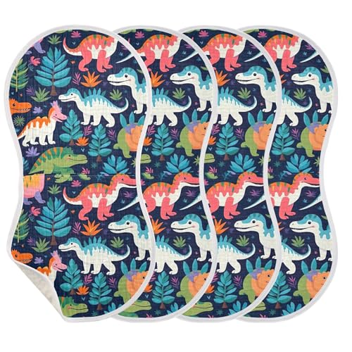 xigua Cartoon Dinosaur Baby Burp Cloths for Newborn Boys and Girls 1 Pack, Soft & Absorbent Cotton Baby Burp Cloth, Baby Washcloths, Newborn Towel, Burp Rags3