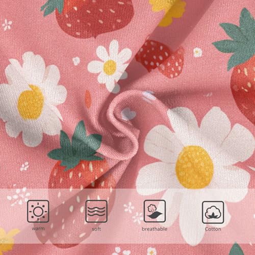 Wusikd Strawberries Girls' Underwear Cotton Flowers Girls Briefs Soft Toddler Underwear 2T3