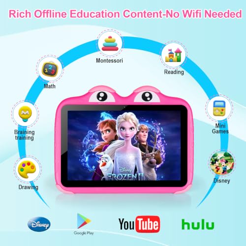 Image of Kids Tablet 10.1 Inches Android 11 64GB Tablets for Kids with Case, Google Play, YouTube, Dual Camera, WiFi, Bluetooth, Apps Pre-Installed, Education, Parent Control Tablet (Pink)