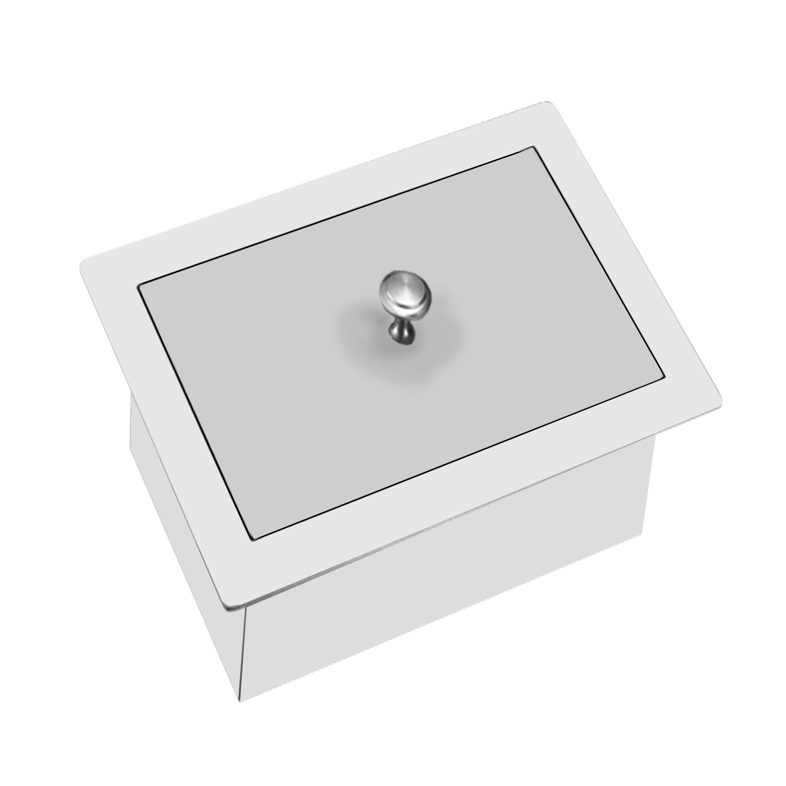 DFGHNBVC Stainless Steel Countertop Built-In Trash Can Lid, Kitchen Embedded Desktop Garbage Cover, Tabletop Flush Garbage Bin, Replacement Waste Basket,260,260