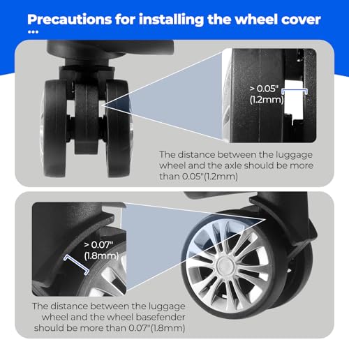 Image of 8Pcs Upgrade Luggage Wheel Covers,Essential Travel Accessories, Blue, Soft, Silent. Protect Luggage Wheels
