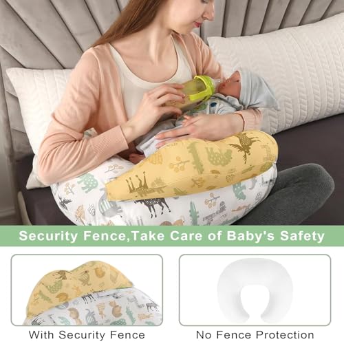 Image of Proliva Feeding Pillow for New Born Baby with Detachable Cover Breast Feeding & Maternity Nursing Pillow for Breastfeeding Support for Baby Feeding Pillow for Mom (White-RABIT-B2)