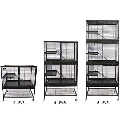 Exotic Nutrition New! Durable All-Metal Mansion Cage for Chinchillas, Rats, Ferrets, Degus, Prairie Dogs (4-Level)