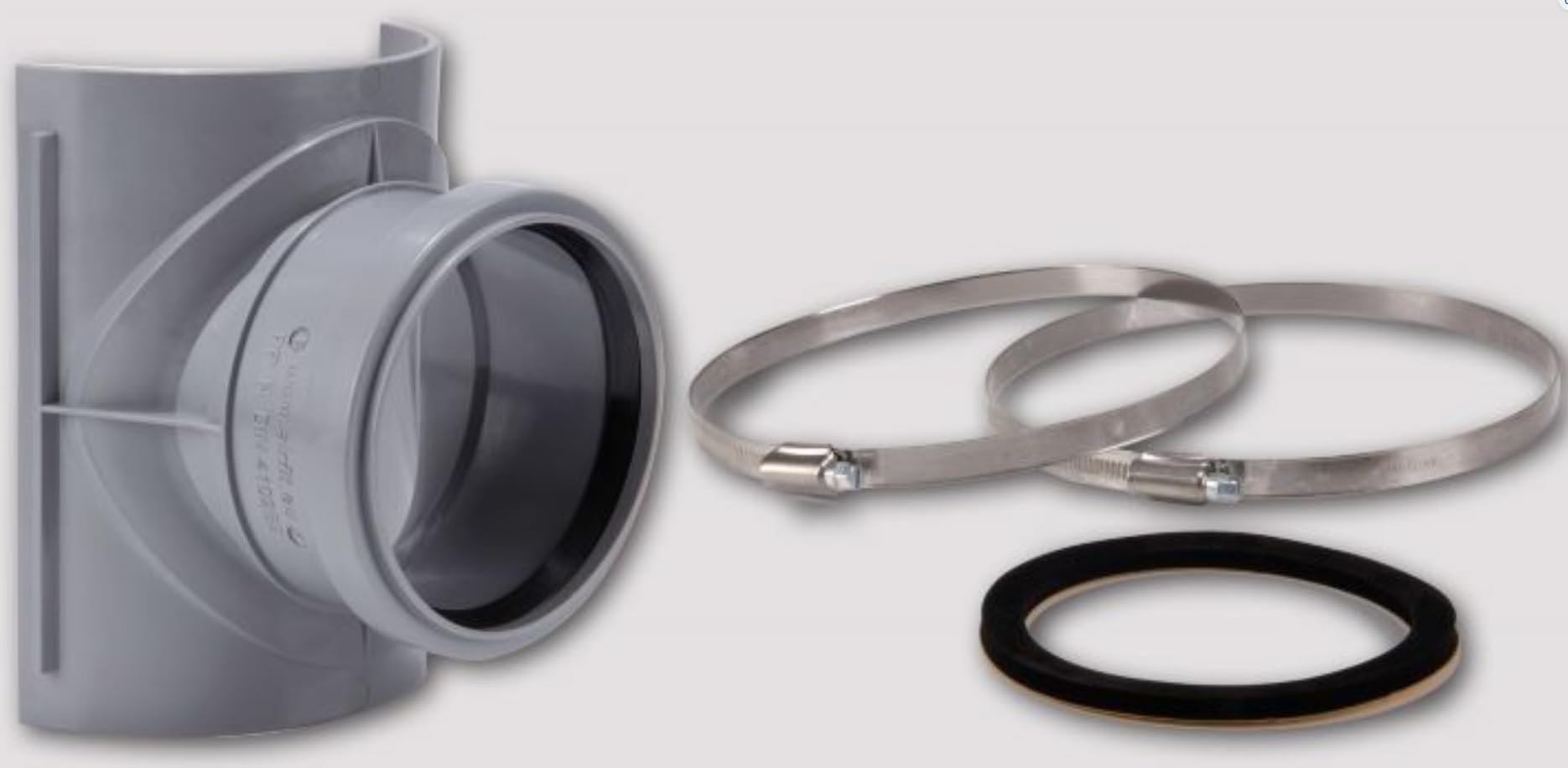 AIRFIT PP Sattel-Abzweig DN 100 x 90 incl. Edelstahl-Befestigungsschellen | PPSA10090
