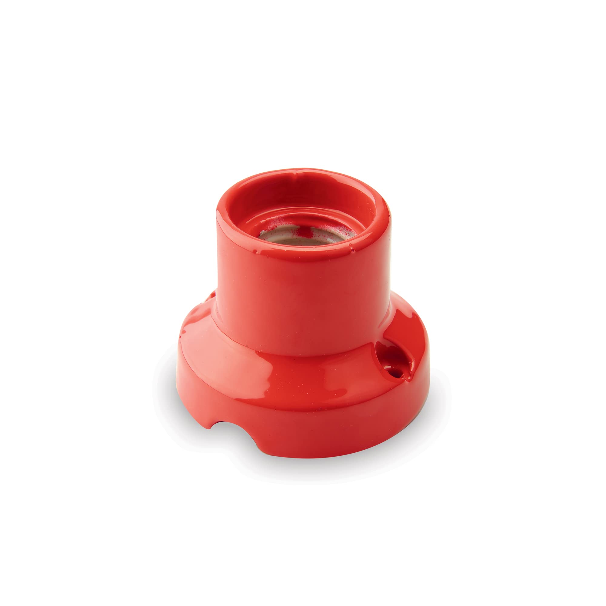 AMARCORDS - Lampholder in Porcelain, E27 Fitting, Vintage Color lamp Holder Base RED