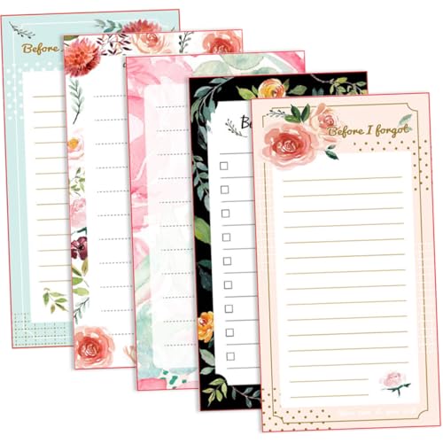 ledmomo 5個 磁気付箋 実用的な冷蔵庫用メモパッド 厚手紙素材で滑らかな書き心地 仕事や家用に適した磁気メモ帳