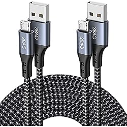 3BAO Cable Micro USB [2Pack 1M 2M] Duradero Cable USB Micro Nylon Trenzado Carga Rápida Compatible con Samsung S7 S6 Edge S5 J7 J5 J3 A10 A6,Huawei, Sony, HTC, Motorola, Nexus, LG, PS4, Kindle,Xiaomi