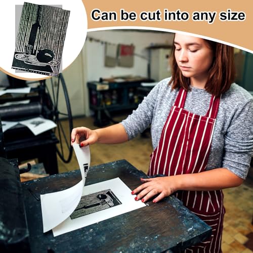 Image of Yeaqee 8 Pcs 12 x 18 Inch Linoleum Blocks for Printmaking Rubber Carving Block Soft Linocut Blocks Large Linoleum Sheet Lino Plates for Engraving Art Project Printmaking Artist Studio Supplies, Gray
