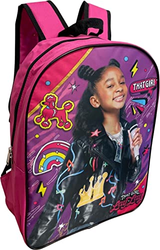 Ruz That Girl Lay Lay 15" School Backpack (Pink-Black)2