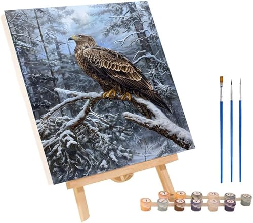 �y�C���g�o�C�i���o�[ �C�[�O�� �ȒP DIY �������G �� Paint by Numbers �y�C���g�u���V�ƃA�N�����痿�t�� ���G �L�����o�X ��l�̂��߂̃N���G�C�e�B�u�Ȏ �h��G ���� ��l�p �z�[���E�H�[���f�R���[�V���� �a�����v���[���g���� 4