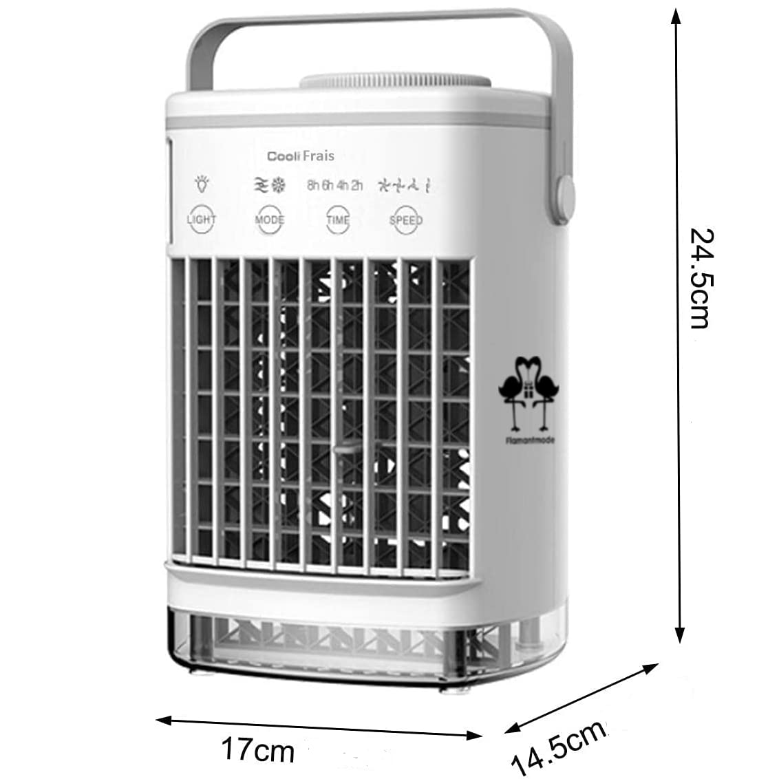 COOLI FRAIS Rafraîchisseur Mobile Sans Evacuation Tactile USB Type-C Portable, Reservoir Refroidissant Eau+Glace 700mL, 4 Vitesses / 2 Modes (fraîcheur & brouillard) Silencieux, alternative à la clim