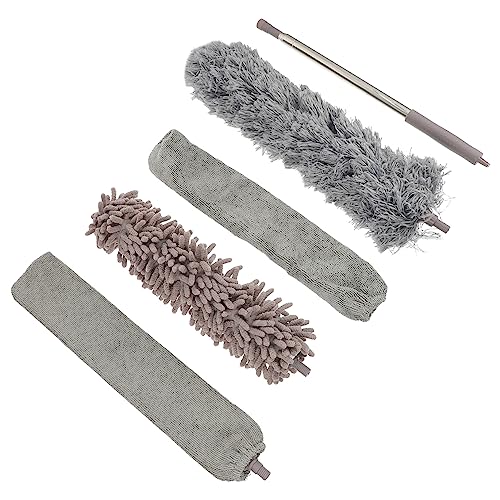 minkissy Long Reach Ceiling Dust Brush Duster Set Washable Hand Dusters for Home and Car