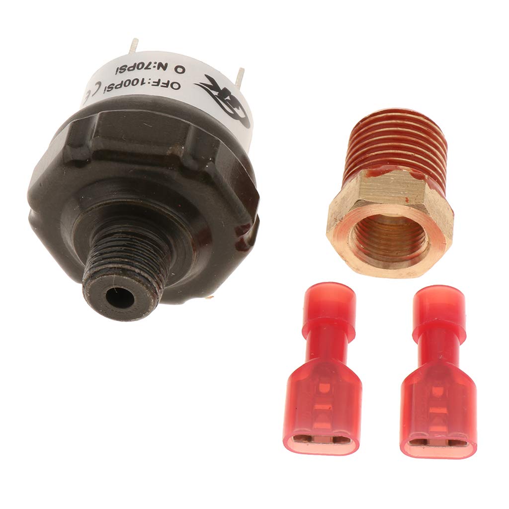 70 PSI Air Compressor Pressure Switch - Tank Mount Type (Terminals Included) - Air Pressure Control Switch, 1/4 inch NPT & 1/8 inch NPT